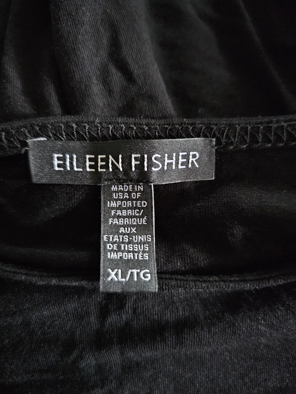 Eileen Fisher Black Long-Sleeve Scoop Neck Midi Dress - Picture 3 of 8